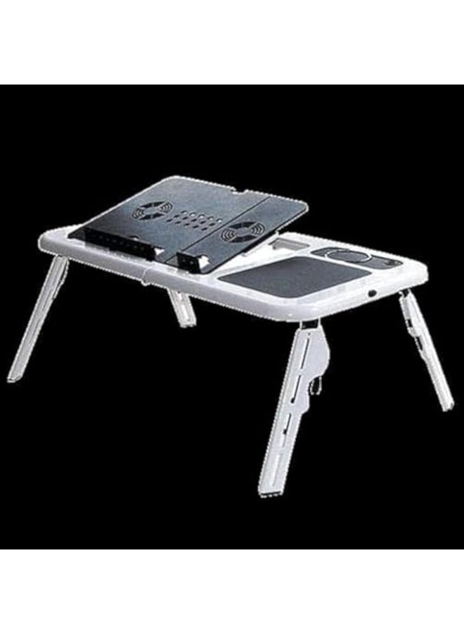 Adjustable laptop table with cooling fan – a comfortable and portable stand for use at home, in the office, or in bed. - Image 3